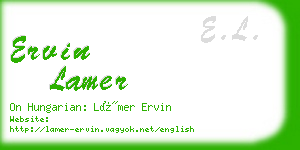 ervin lamer business card